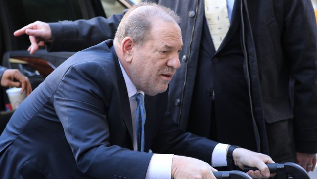 FILE -  Harvey Weinstein enters a Manhattan court house as a jury continues with deliberations in his trial on February 24, 2020 in New York City. (Photo by Spencer Platt/Getty Images)