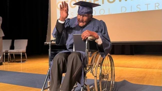 Fred Allen Smalls, 106, received an honorary diploma this past weekend from Georgetown High School. (Credit: Birdella Kinney)