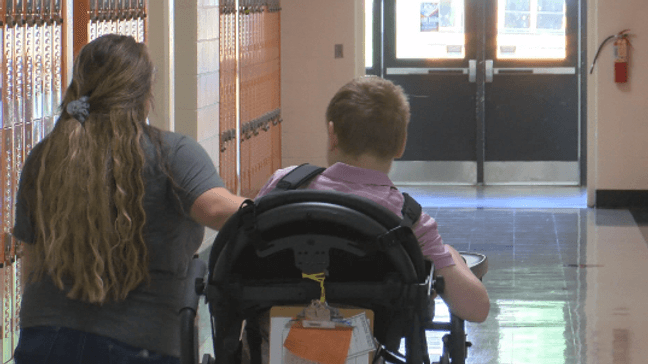 High school student makes it his mission to get 'speeding ticket' in hallway each day (WCYB)