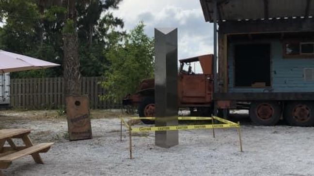 Mysterious monolith appears in Fort Pierce on Dec. 17, 2020. (Nigel Ledford)