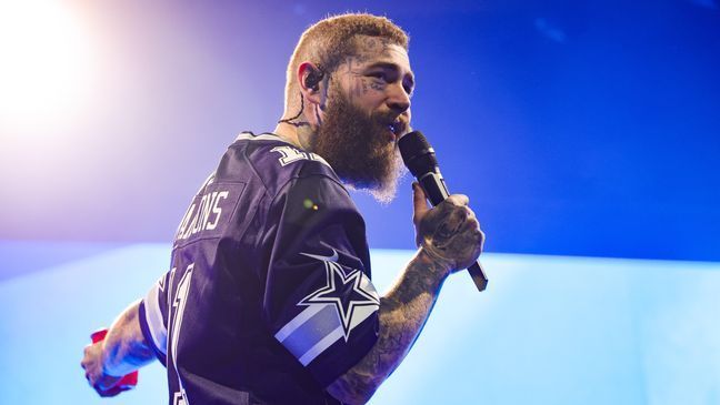 LAS VEGAS, NEVADA - DECEMBER 30: Post Malone performs onstage as Fontainebleau Las Vegas rings in 2024 at Fontainebleau Las Vegas on December 30, 2023 in Las Vegas, Nevada. (Photo by Kevin Mazur/Getty Images for Fontainebleau Las Vegas)