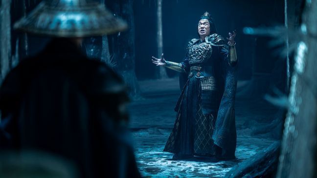 (L-r) TADANOBU ASANO as Lord Raiden and CHIN HAN as Shang Tsung in New Line Cinema’s action adventure “Mortal Kombat,” a Warner Bros. Pictures release. (Photo: Warner Bros.){&nbsp;}