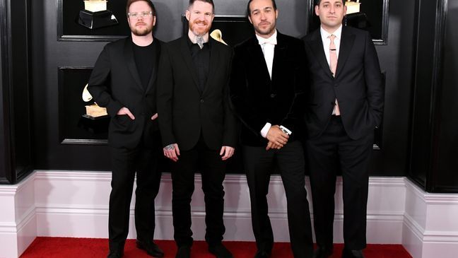 FILE – Fall Out Boy attends the 61st Annual GRAMMY Awards at Staples Center on February 10, 2019 in Los Angeles, California. (Photo by Jon Kopaloff/Getty Images)