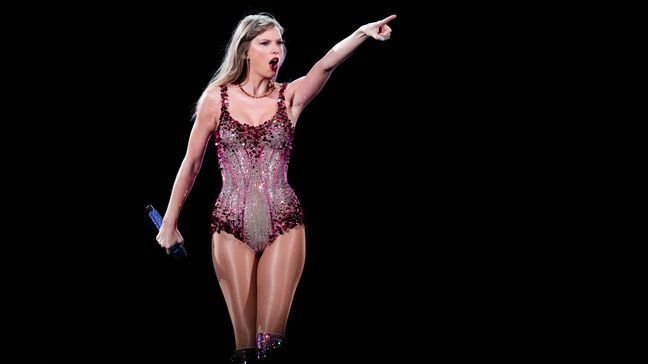 Taylor Swift performs at the Monumental stadium during her Eras Tour concert in Buenos Aires, Argentina, Nov. 9, 2023. (AP Photo/Natacha Pisarenko, File)