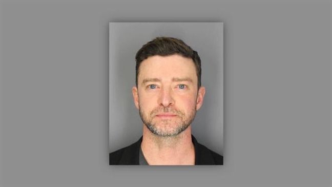 Justin Timberlake's booking photo. The pop star was arraigned in Long Island, New York Tuesday, June 18, 2024 on a count of driving while intoxicated. (Sag Harbor Police Department)