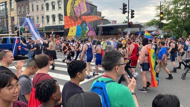 Supporters line the streets for the DC Pride Parade (Rich Chamberlain, 7News)