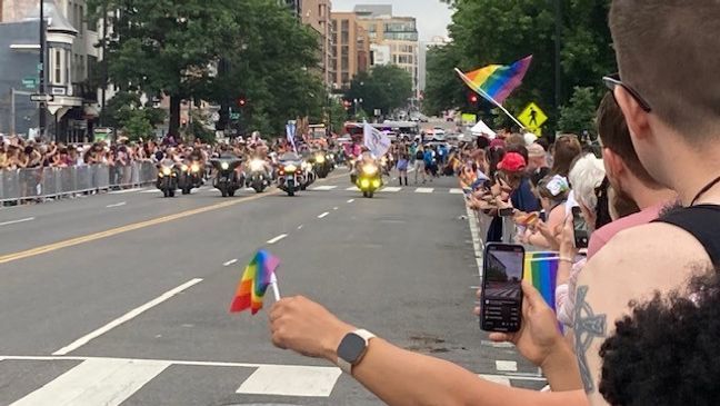 Supporters line the streets for the DC Pride Parade (Rich Chamberlain, 7News)