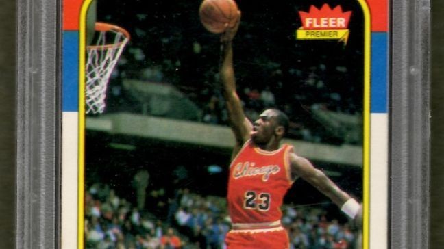 Sports trading cards are experiencing the strongest surge in their history. As of October 5, 2020, this Michael Jordan 1986 Fleer Rookie in PSA 8 is being sold for{&nbsp;}$6,000 - $6,500. (Image: ABC7)