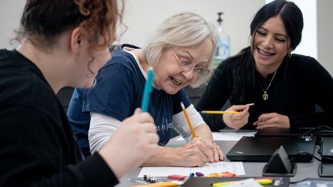 Sharon Barber attends class at Weber State University on March 14, 2023. (Weber State University news release)