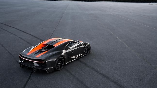 A pre-production vehicle of a Bugatti Chiron{&nbsp;}derivative is the first hyper sports car to break the magic 300-mph barrier. (Image courtesy of Bugatti Automobiles S.A.S)