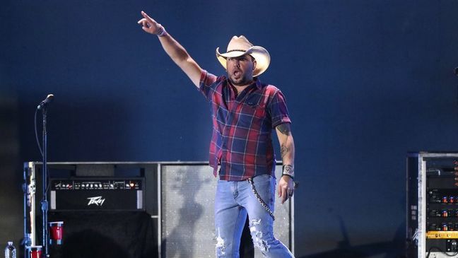 FILE – In this Sept. 21, 2018 file photo, Jason Aldean performs at the 2018 iHeartRadio Music Festival in Las Vegas.{&nbsp;} (Photo by John Salangsang/Invision/AP, File)