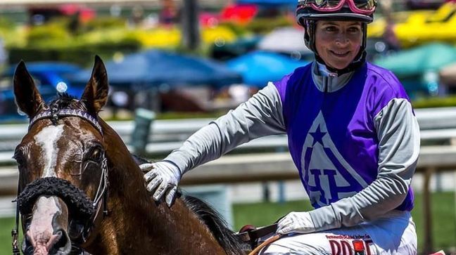 Veteran horse jockey Chantal Sutherland is giving CBS12 News a tour of the jockey's room at legendary Gulfstream Park in Hallandale Beach. (Getty Images) 