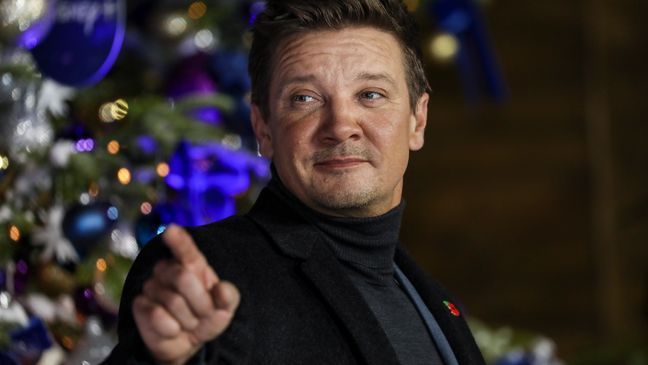 FILE - Jeremy Renner poses for photographers upon arrival at the UK Fan Screening of the film "Hawkeye," in London, Thursday, Nov. 11, 2021. (Photo by Vianney Le Caer/Invision/AP, File)