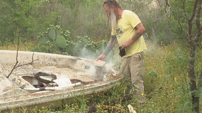 Walter Schumacher, known as the Bee Czar, spent Thursday relocating a massive beehive after a man was stung 400 times.{&nbsp;}(SBG Photo)