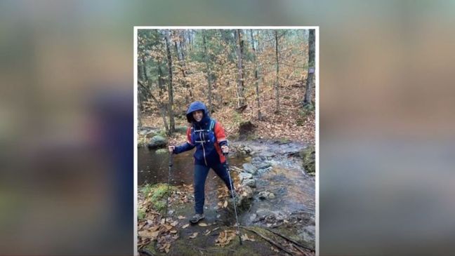 Sara Nicols, who is legally blind, took up hiking just seven months ago. Two weeks ago, she climbed up to the top of the highest mountain in Maine. (Courtesy of Sara Nicols)