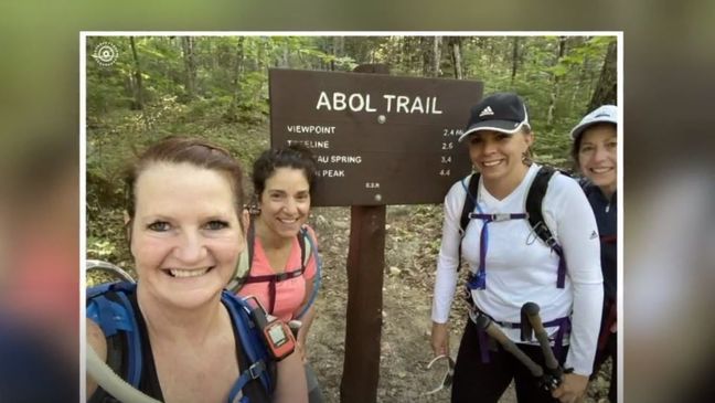 Sara Nicols, who is legally blind, took up hiking just seven months ago. Two weeks ago, she climbed up to the top of the highest mountain in Maine. (Courtesy of Sara Nicols)